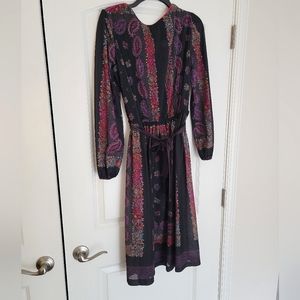 💥 JENNIFER GEE Vintage 70s Secretary Dress - cottage core - floral - semi sheer